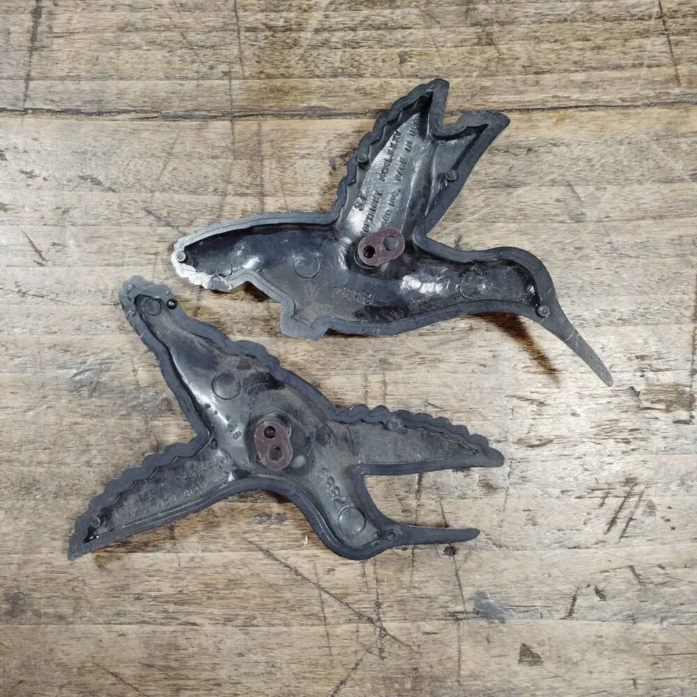 Two Vintage Homco Gold Hummingbirds Wall Art Hanging Decor Birds USA Lot